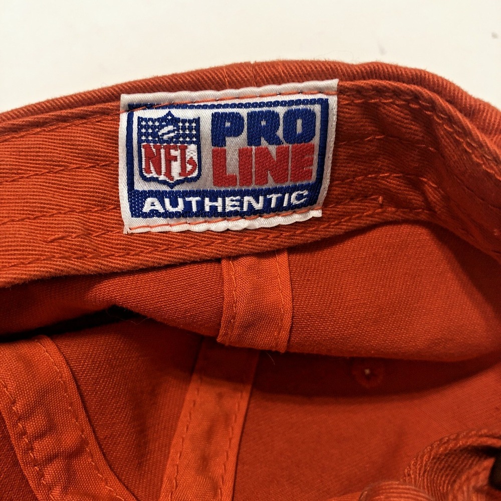 VTG Logo Athletics Denver Broncos Orange NFL Pro Line Strapback Cap - 90s Era - Picture 6 of 8